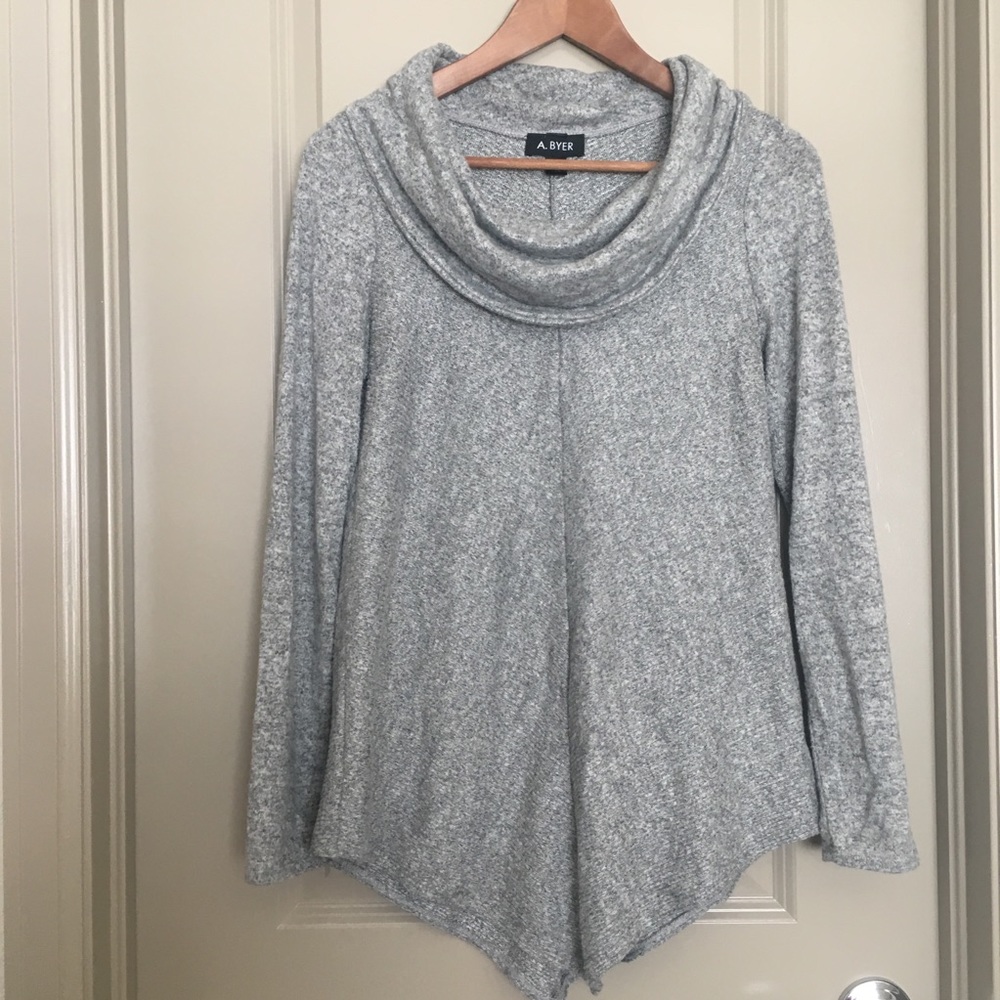 A. Byer Gray Cowl Neck Sweater - Picture 1 of 6